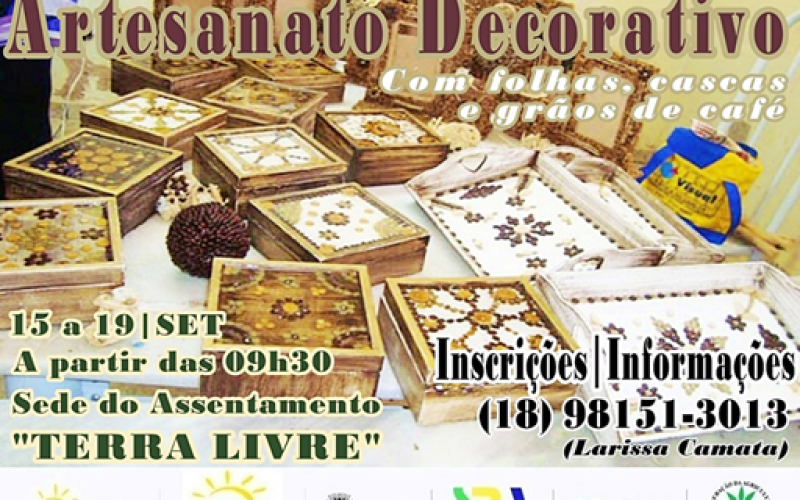 Castilho abre inscrições para curso inédito de Artesanato com folhas, galhos, cascas e grãos de café