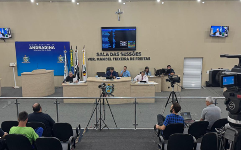 Sessão da Câmara de Andradina terá nove itens na pauta desta segunda-feira