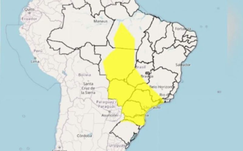 INMET emite alerta de chuvas intensas e tempestade para a região