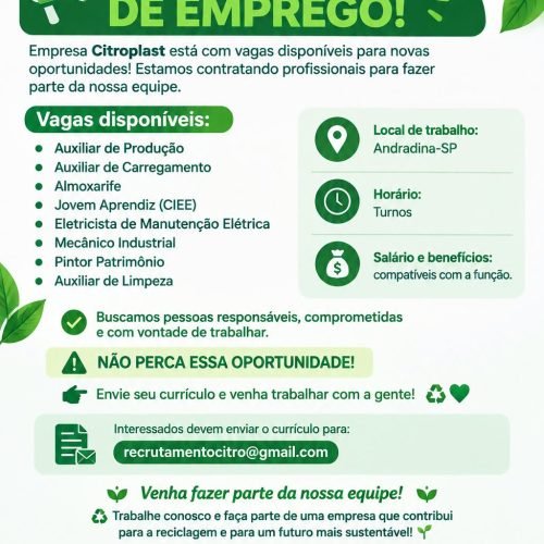 Citroplast realiza mutirão de emprego em Andradina