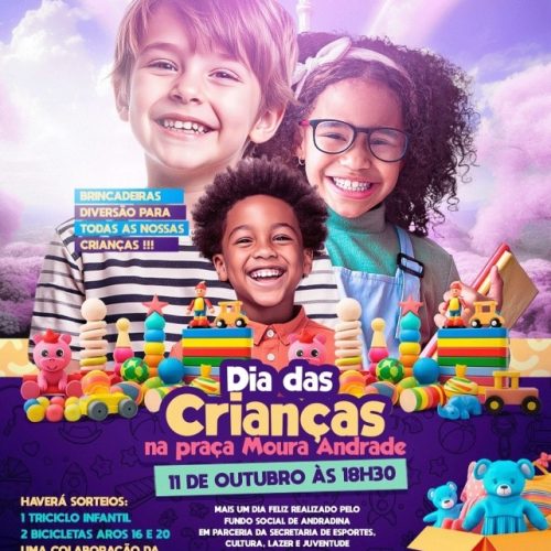 Andradina prepara grande festa na Praça Moura Andrade para celebrar o Dia das Crianças