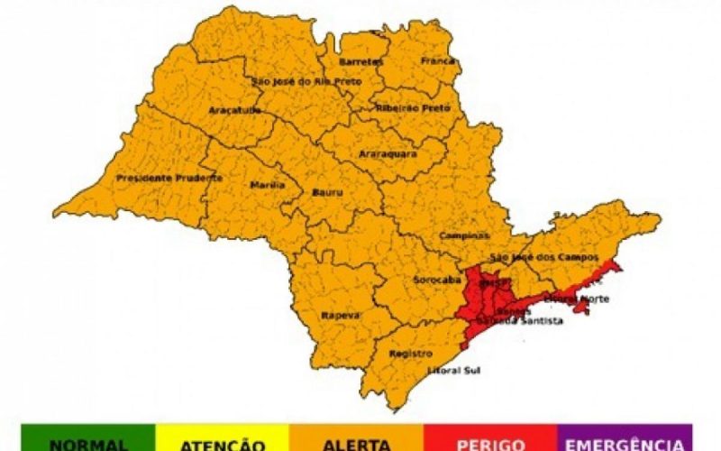 Defesa Civil alerta para ventos de até 90 km/h e baixa umidade