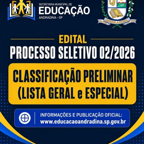 Classificação preliminar do processo seletivo da educação em Andradina é divulgada