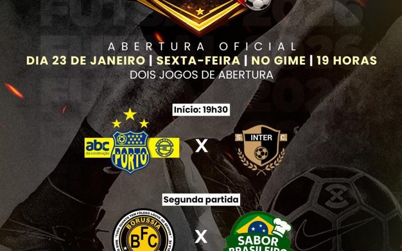 Campeonato Futsal de Férias 2026 começa  hoje sexta-feira (23)