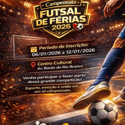 Inscrições abertas para o Campeonato Futsal de Férias 2026