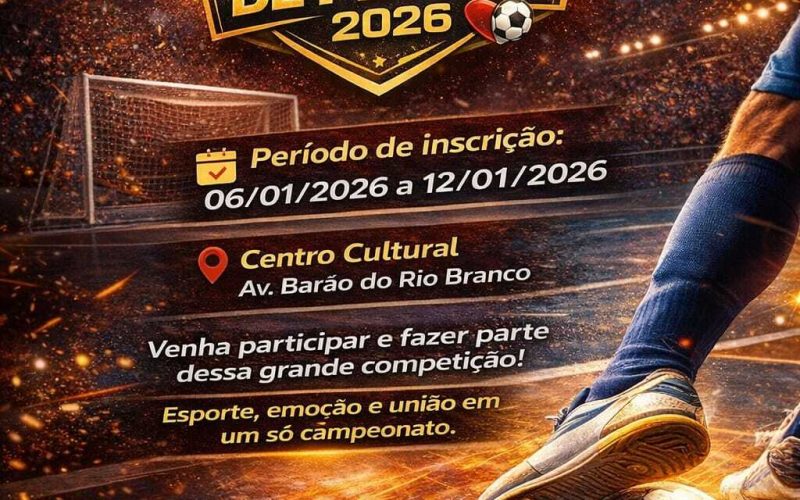 Inscrições abertas para o Campeonato Futsal de Férias 2026