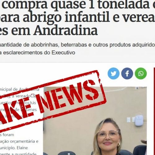 HOJE MAIS VOLTA A MENTIR, desta vez sobre compra de comida para abrigo