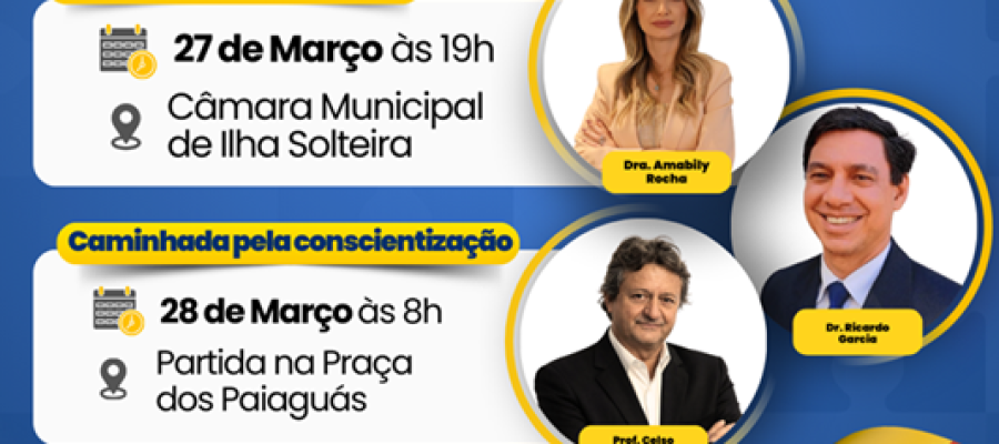 Evento “Autismo e Sociedade” promove roda de conversa e caminhada de conscientização em Ilha Solteira