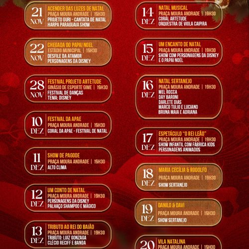 Agenda de eventos natalinos movimenta a programação de fim de ano em Andradina