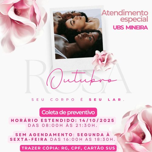 Em alusão ao Outubro Rosa, mês dedicado à conscientização sobre a saúde da mulher, a cidade de Andradina está promovendo uma importante campanha de prevenção ao câncer de colo do útero. A iniciativa visa incentivar as mulheres andradinenses a realizarem o exame preventivo (Papanicolau), fundamental para o diagnóstico precoce da doença, que é silenciosa, mas tratável quando identificada a tempo.
A coleta dos exames está sendo realizada na Unidade Básica de Saúde (UBS) da Vila Mineira, com horários ampliados para facilitar o acesso da população. De segunda a sexta-feira, o atendimento acontece das 16h às 18h30, sem necessidade de agendamento. Para ampliar ainda mais o alcance da campanha, no dia 14 de outubro (segunda-feira), a UBS funcionará em horário estendido, das 8h às 21h30, possibilitando que mais mulheres possam comparecer, inclusive aquelas que trabalham durante o dia.
Para realizar o exame, é necessário apresentar cópias do RG, CPF e do Cartão SUS. O atendimento é rápido e feito por profissionais capacitados, em ambiente seguro e acolhedor.
O câncer de colo do útero é o terceiro tipo mais comum entre as mulheres no Brasil e, segundo o INCA (Instituto Nacional de Câncer), a principal causa está relacionada à infecção pelo vírus HPV. A realização periódica do exame preventivo permite a identificação precoce de alterações nas células do colo do útero, aumentando significativamente as chances de cura.
A Secretaria Municipal de Saúde reforça a importância da participação das mulheres andradinenses nesta campanha e lembra que o cuidado com a saúde deve ser uma prioridade. O exame é simples, gratuito e pode salvar vidas.
Mulher andradinense, cuide-se! Participe da campanha, compareça à UBS da Vila Mineira e faça seu exame preventivo. Sua saúde merece atenção o ano todo, mas neste Outubro Rosa, o convite é especial.