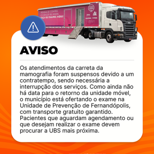 Secretaria de Saúde de Pereira Barreto garante continuidade de exames de mamografia em unidade de Fernandópolis