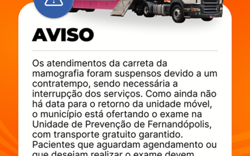 Secretaria de Saúde de Pereira Barreto garante continuidade de exames de mamografia em unidade de Fernandópolis