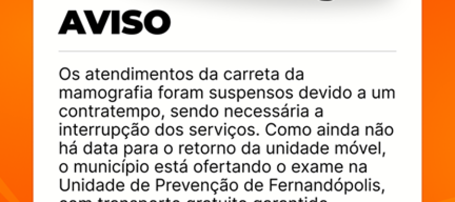 Secretaria de Saúde de Pereira Barreto garante continuidade de exames de mamografia em unidade de Fernandópolis