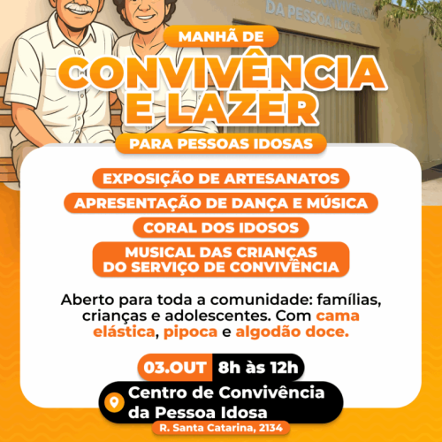Prefeitura de Pereira Barreto convida a todos para uma Manhã de Convivência e Lazer para Pessoas Idosas
