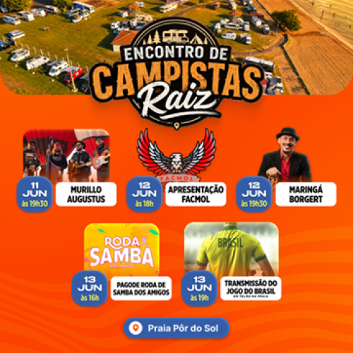 Praia Pôr do Sol em Pereira Barreto recebe nova edição do Encontro de Campistas Raiz com shows e transmissão da Copa do Mundo