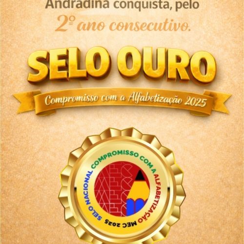 Andradina conquista, pelo segundo ano consecutivo, o Selo Ouro no Compromisso Nacional com a Alfabetização
