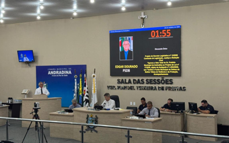 Câmara de Andradina realiza 36ª Sessão Ordinária na terça-feira com quatro itens na pauta